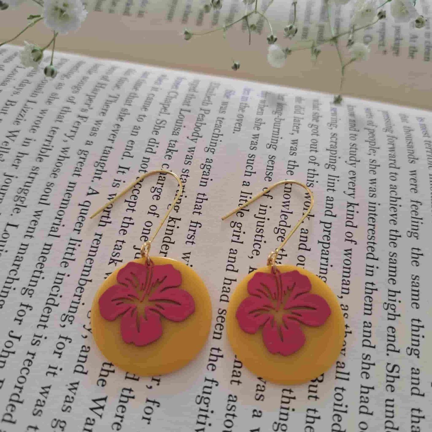 Hibiscus Drop Earrings