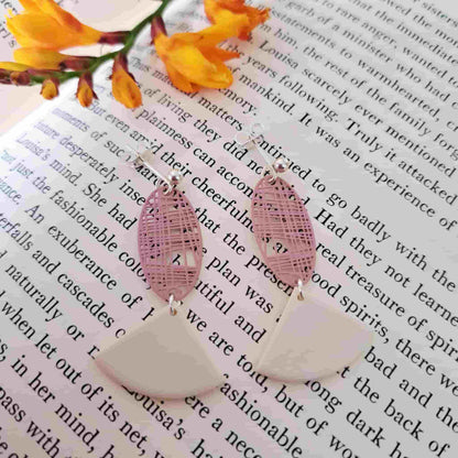 Crosshatch Charm Segment Earrings