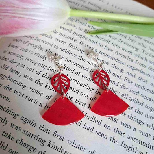 Red Leaf Earrings