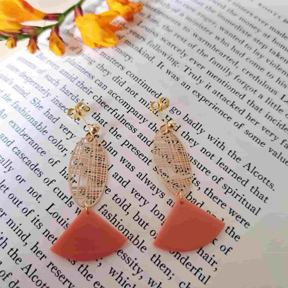 Crosshatch Charm Segment Earrings