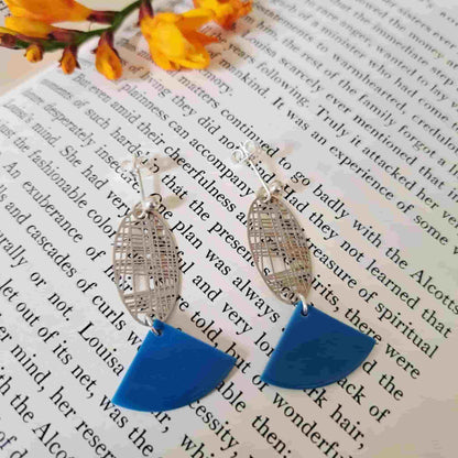 Crosshatch Charm Segment Earrings