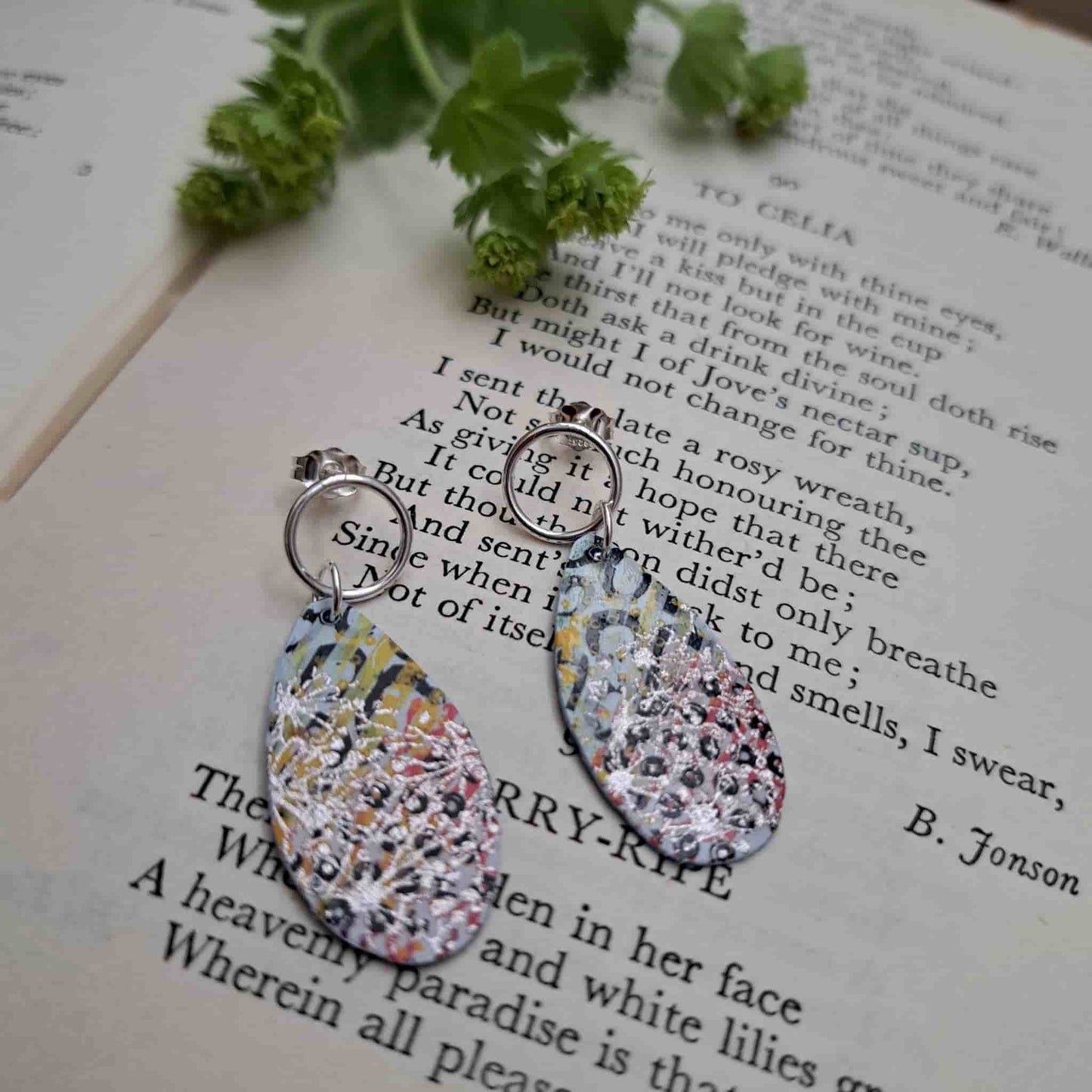 925 Sterling Silver Art Earrings
