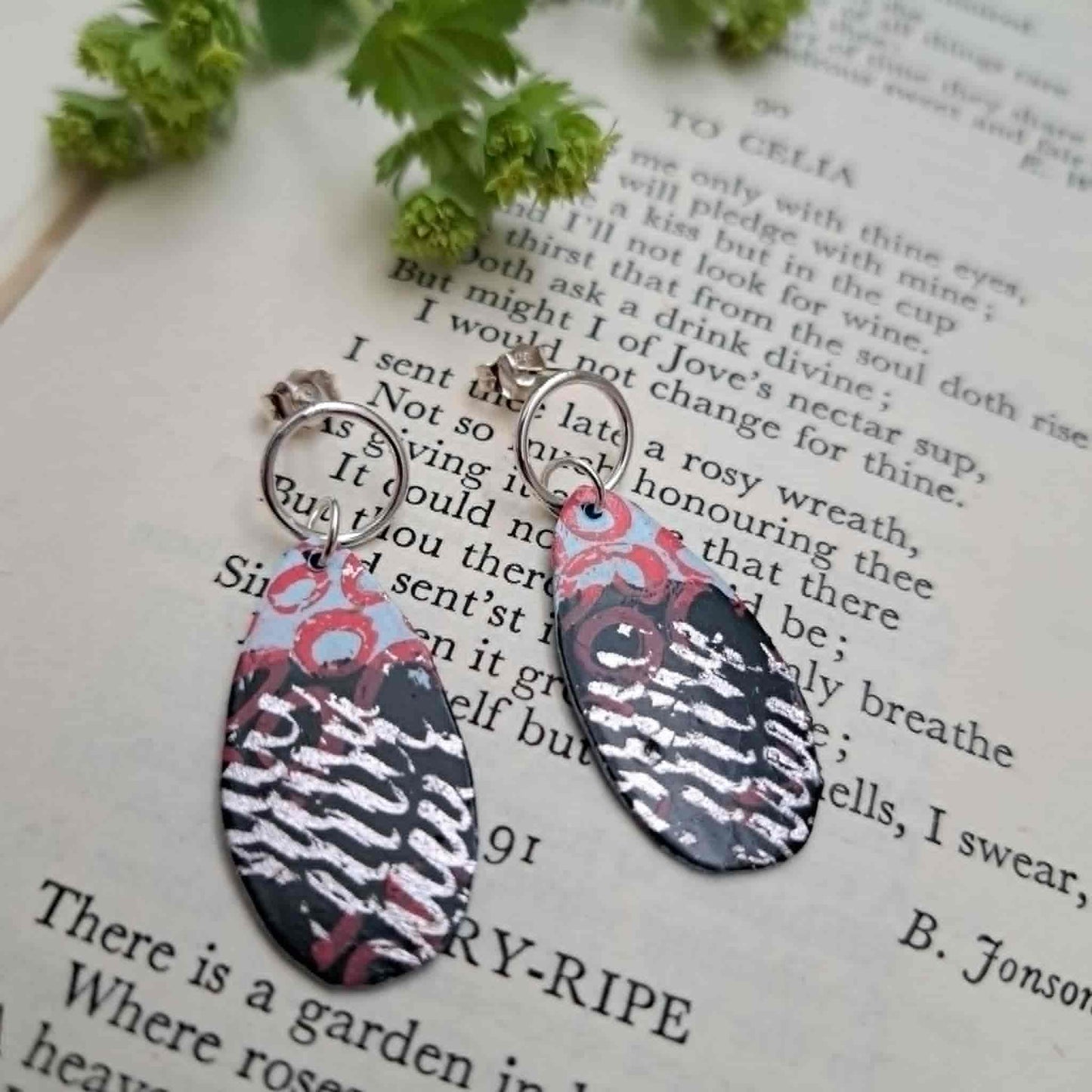 925 Sterling Silver Art Earrings
