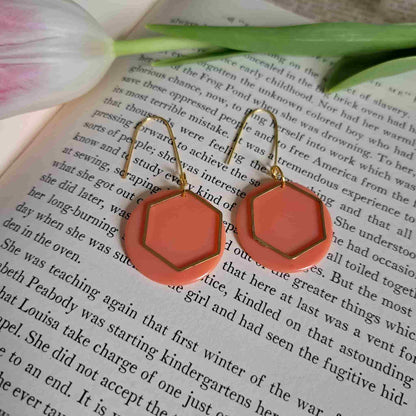 Hexagonal Drop Earrings