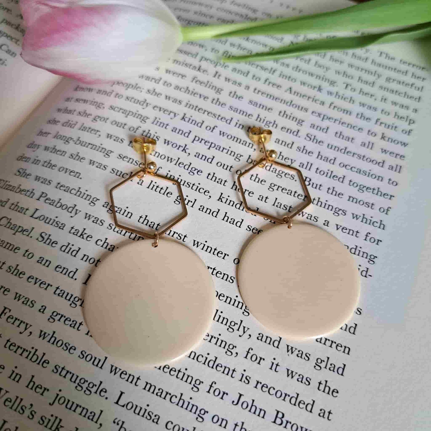 Large Hexagon Earrings