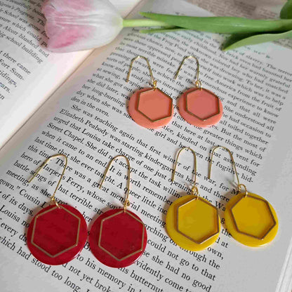 Hexagonal Drop Earrings
