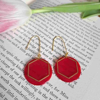 Hexagonal Drop Earrings