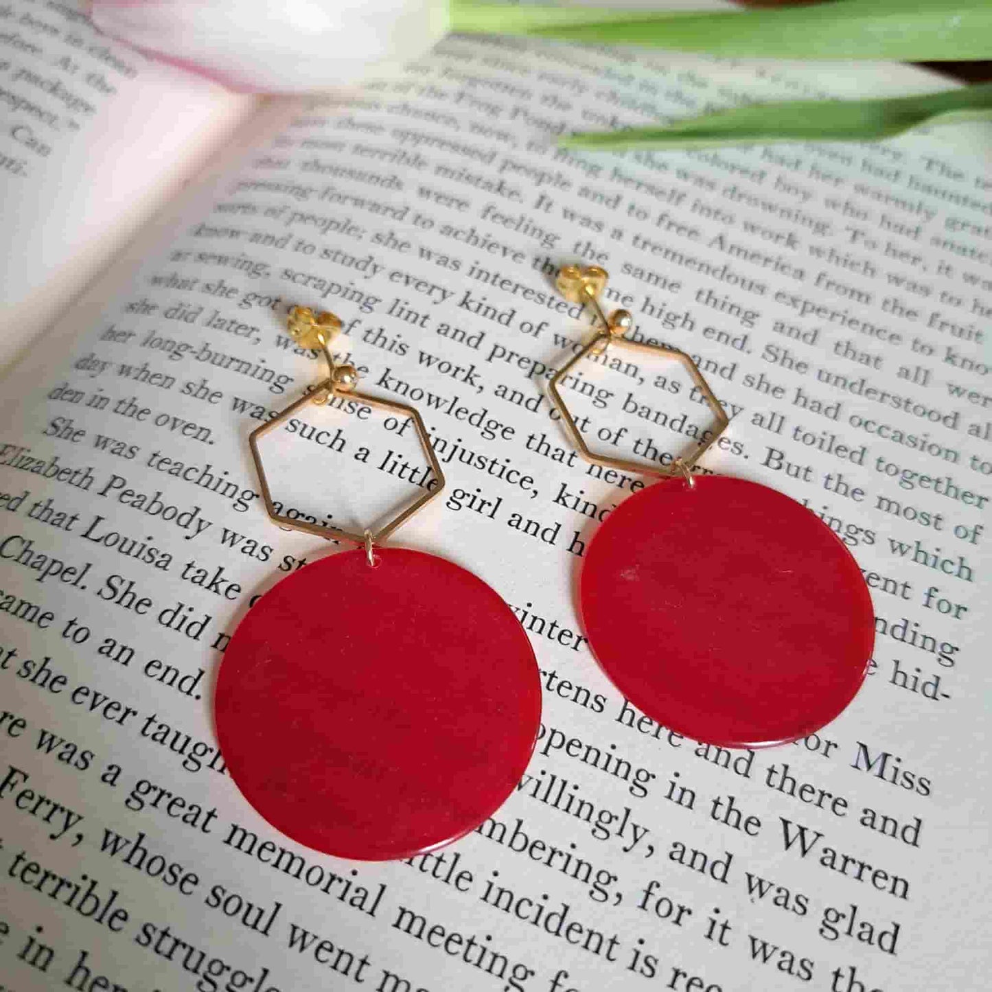 Large Hexagon Earrings