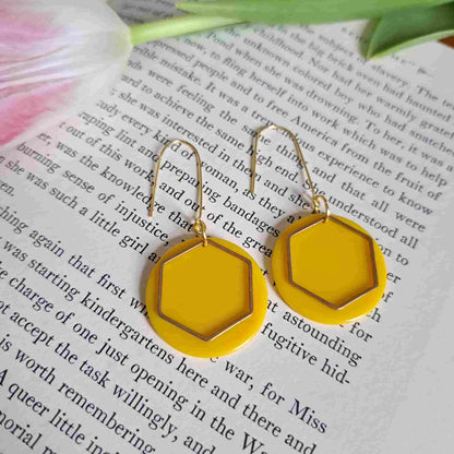 Hexagonal Drop Earrings